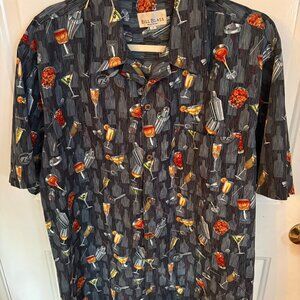 Men's Large Bill Blass Cocktail Print Shirt